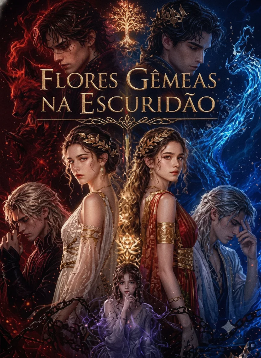 Capa de Flores Gêmeas na Escuridão